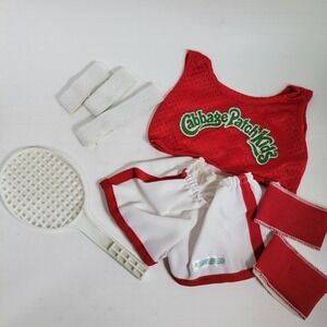 Vtg CPK Cabbage Patch Kids  TENNIS  Shirt Sweat Bands Racket Set DOLL CLOTHES
